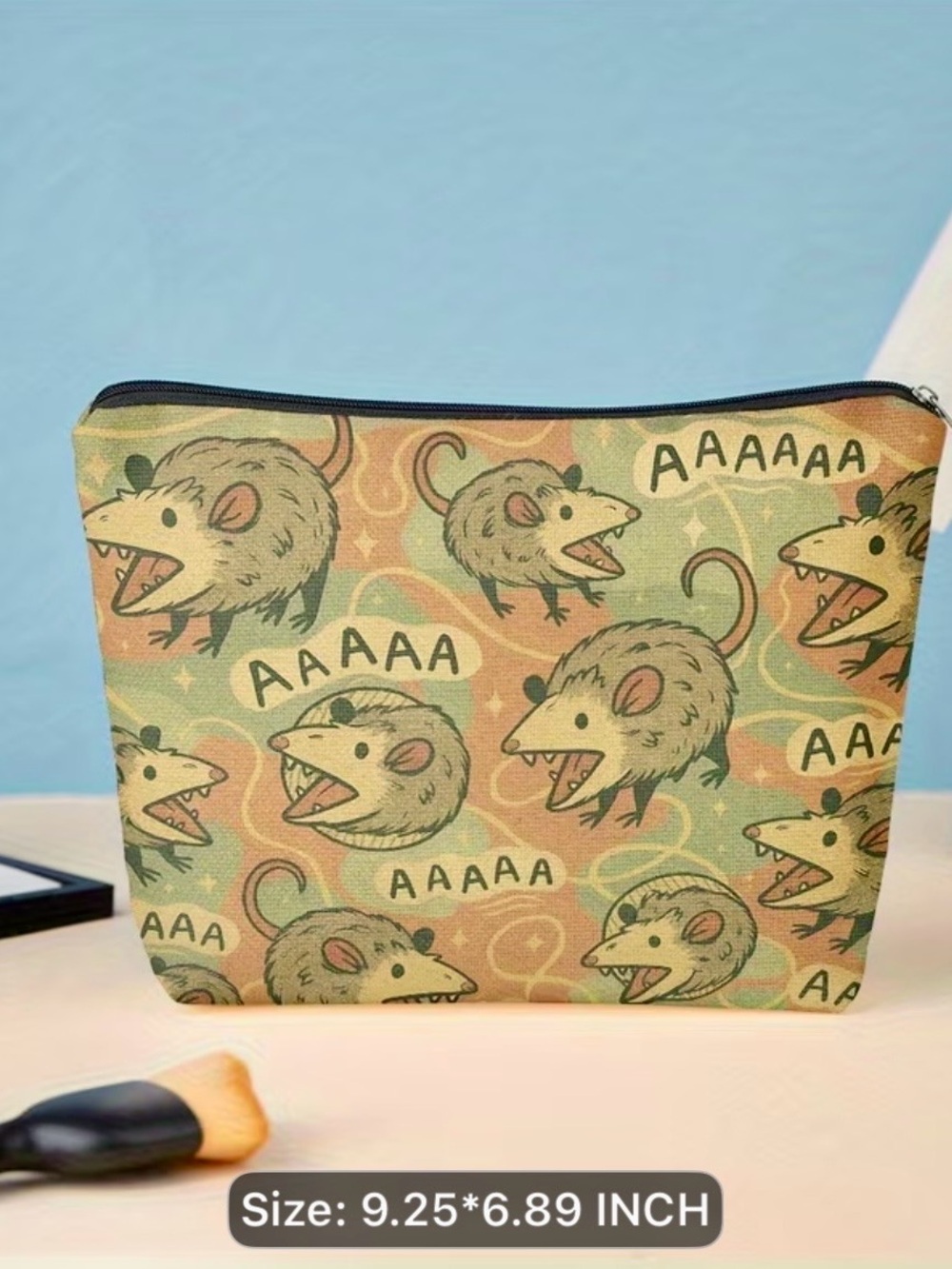 Cartoon Opossum Cosmetic Bag - Screaming Opossum